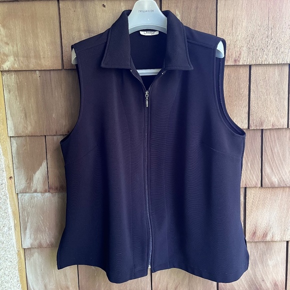 Black Ribbed Jersey Vest - Picture 1 of 9